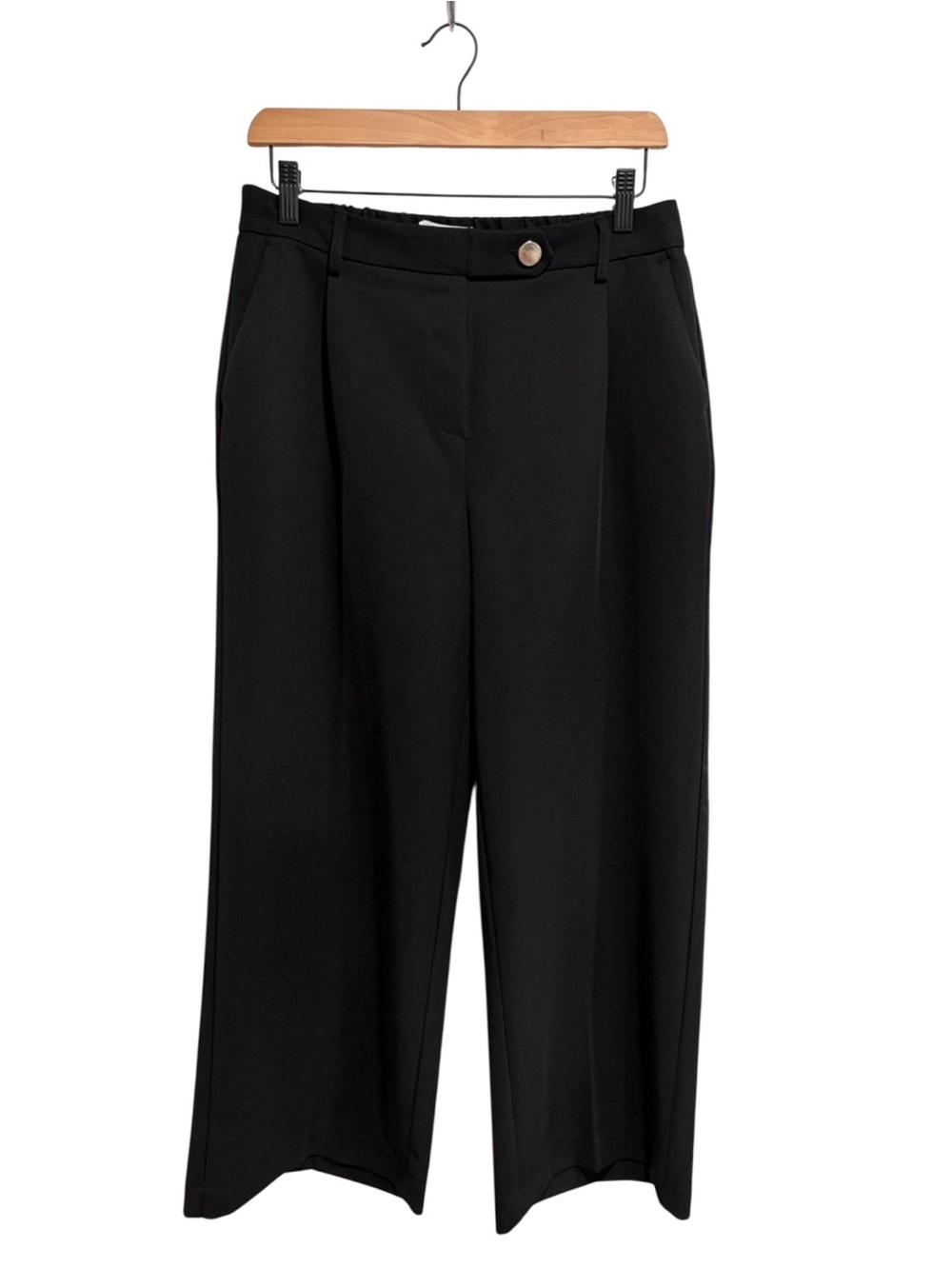 C bye One Women’s Black High-Waist Wide-Leg Dress Pants Elastic Waist
